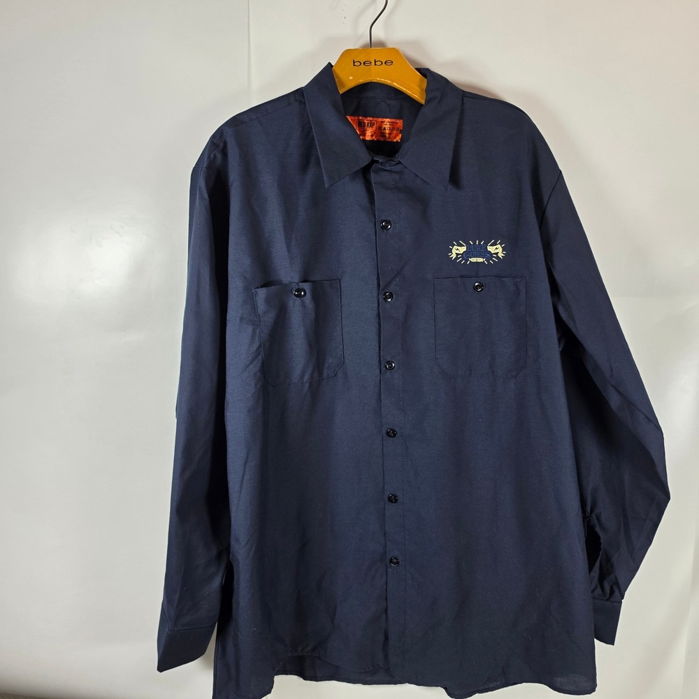 Red Kap Luke Combs Lite Work Shirt Mens XL Navy Blue Long Sleeve Button